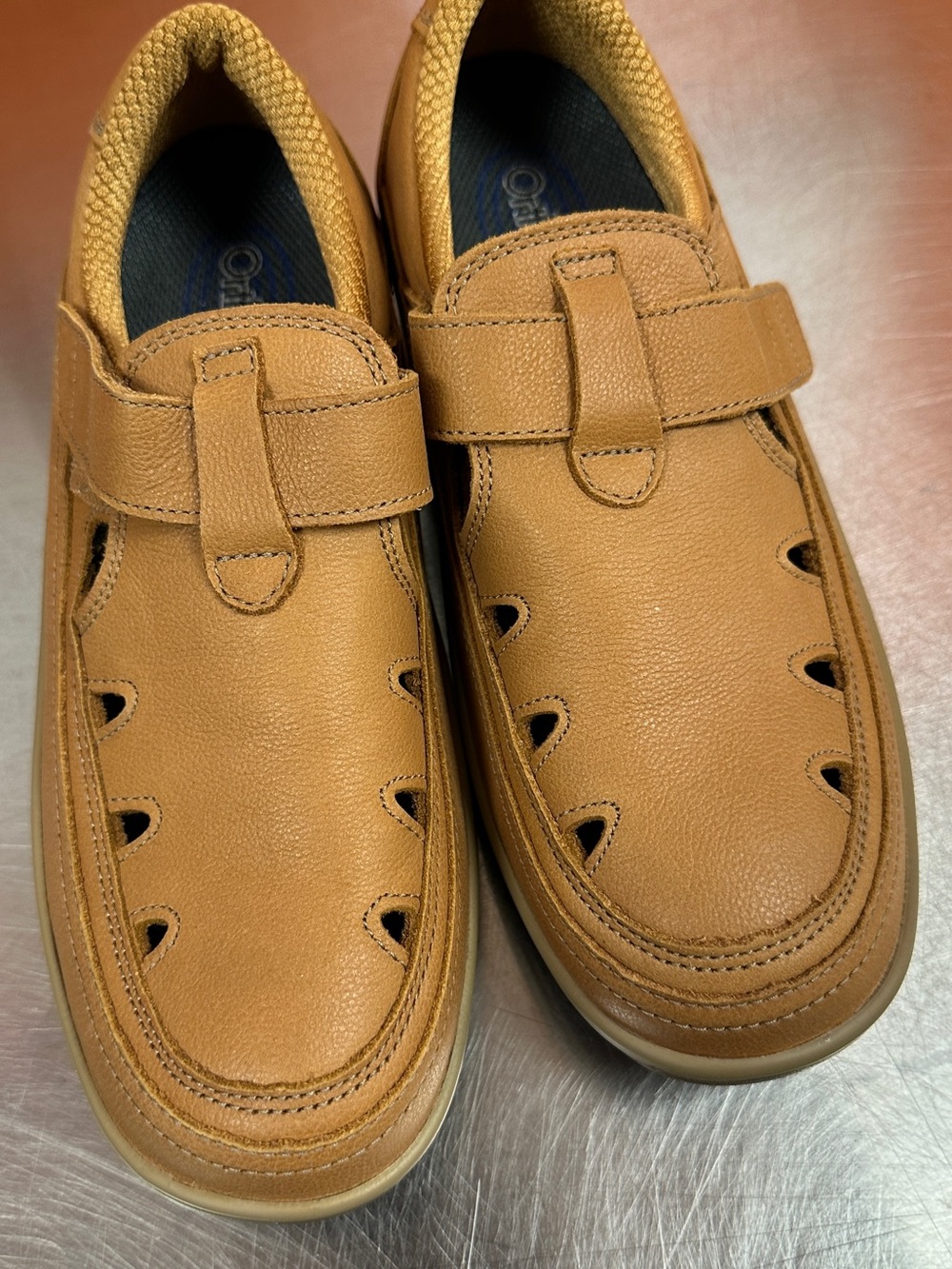 Orthofeet Serene 896 Tan Leather Comfort Shoes Women's Size 8 M EU 39 Fisherman